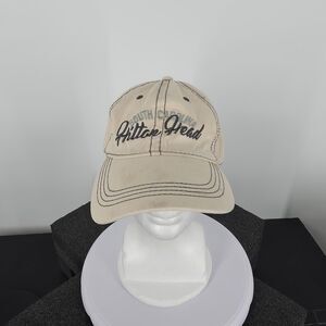 Hilton Head SC Beach Hat Cap Strap Back Mens One Size Beige Prairie Mountain